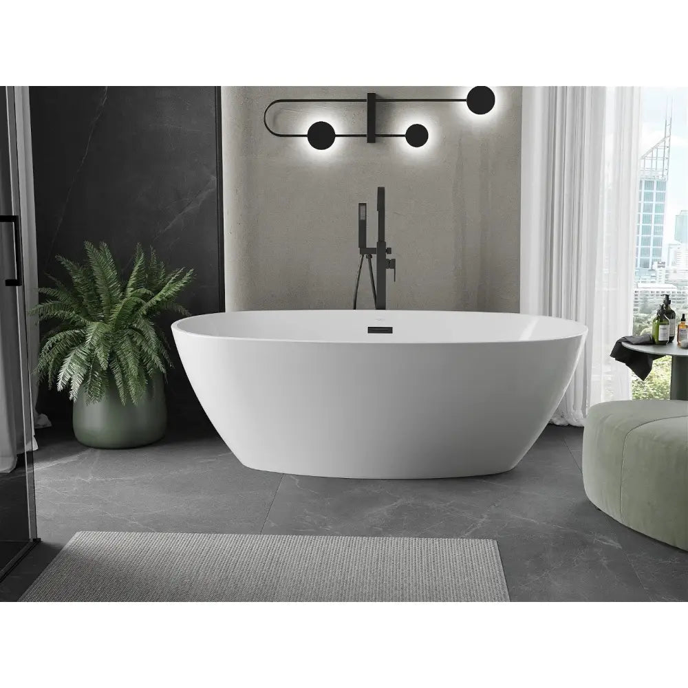 Mexen Eris Frittstående Badekar 170x85 Cm Hvit med Svart Overløp - 53441708500-b