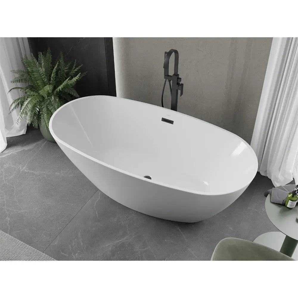 Mexen Eris Frittstående Badekar 170x85 Cm Hvit med Svart Overløp - 53441708500-b