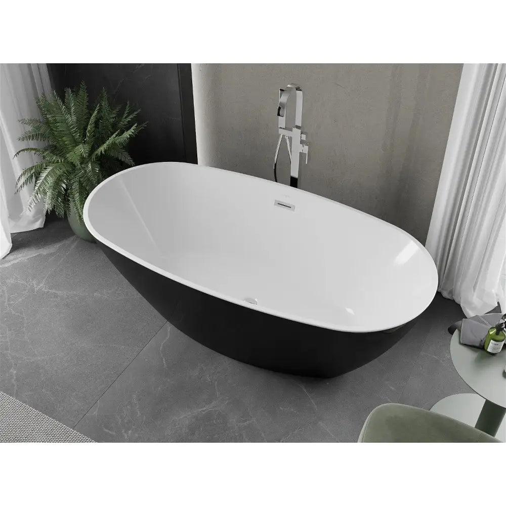 Mexen Eris Frittstående Badekar 170x85 Cm Hvit/svart