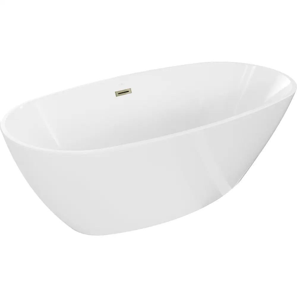 Mexen Eris Frittstående Badekar 170x85 Cm Hvitt Gull Overløp - 53441708500-g