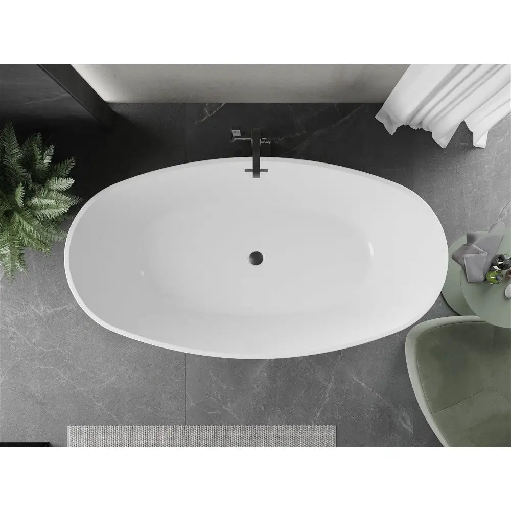 Mexen Eris Frittstående Badekar 180x95 Cm Hvit med Sort Overløp - 53441809500-b