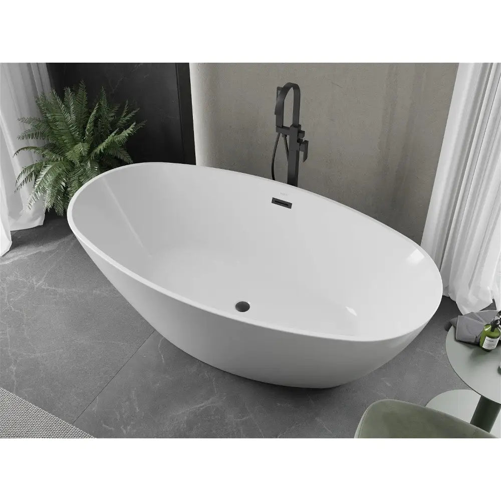 Mexen Eris Frittstående Badekar 180x95 Cm Hvit med Sort Overløp - 53441809500-b