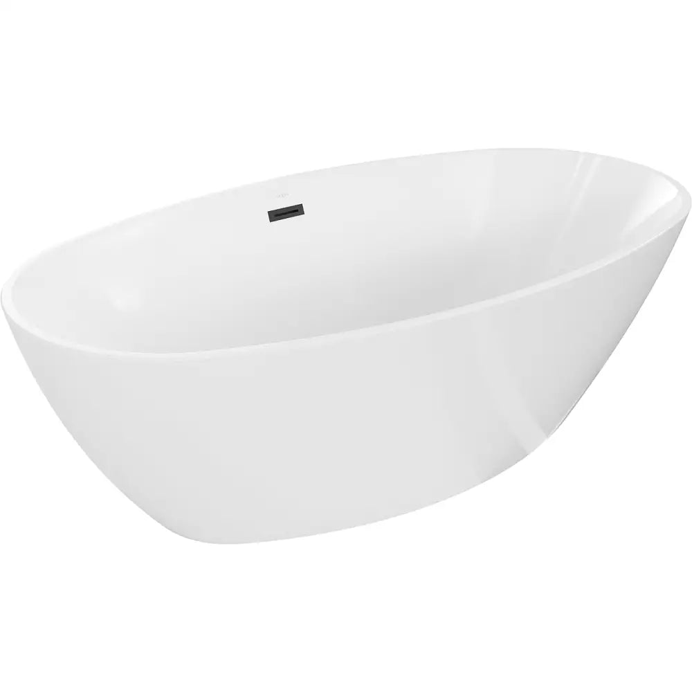 Mexen Eris Frittstående Badekar 180x95 Cm Hvit med Sort Overløp - 53441809500-b