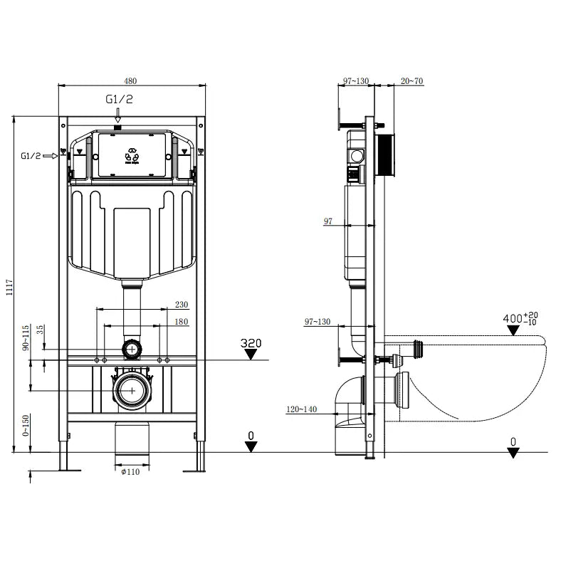 Mexen Fenix e Innbyggingsramme for Toalett