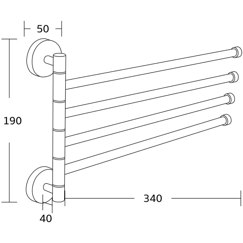 Mexen Firerotorisk Roterende Håndklehenger Krom - 7039244