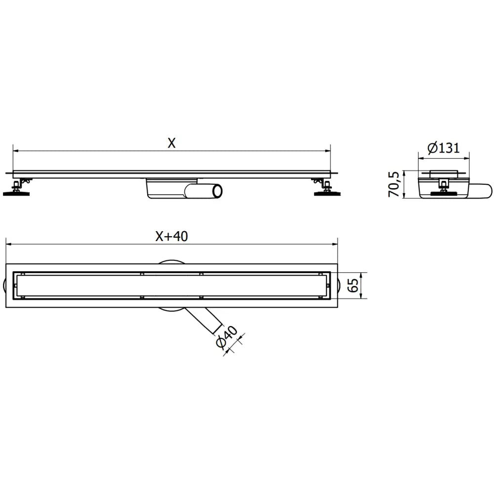 Mexen Flat 360° M12 Roterende Linjeavrenning 80 Cm Gull - 1521080-