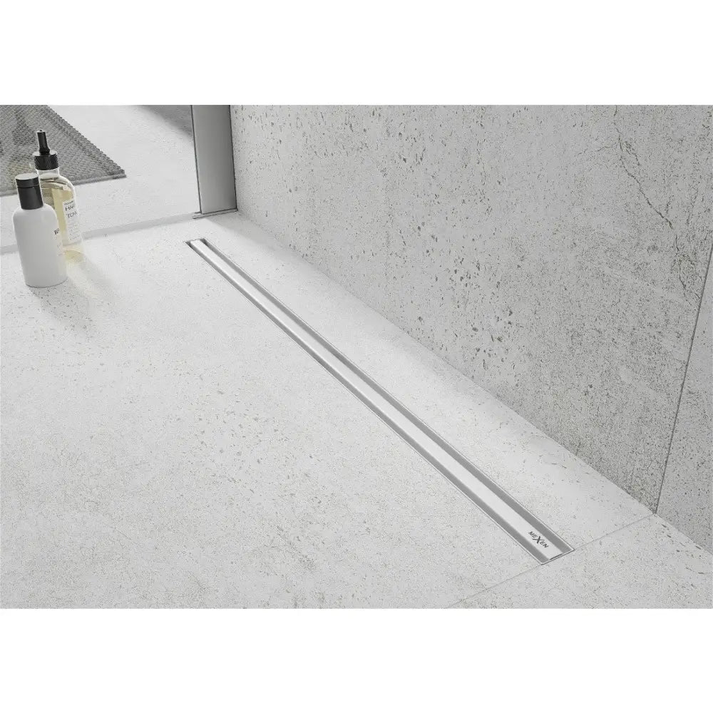 Mexen Flat 360° Slim Roterende Linjeavløp 120 Cm Hvit