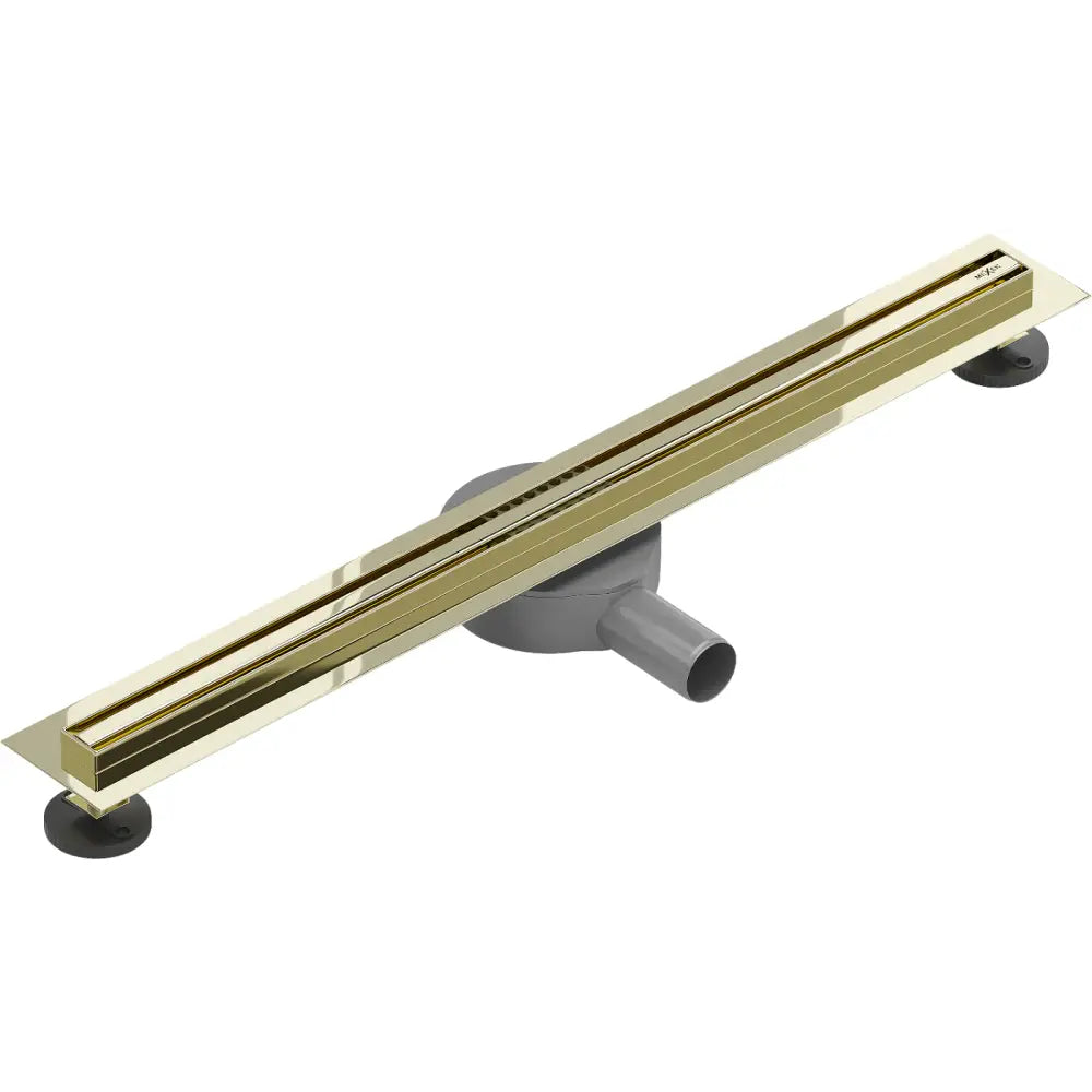 Mexen Flat 360° Slim Roterende Linjeavløp 70 Cm Gull