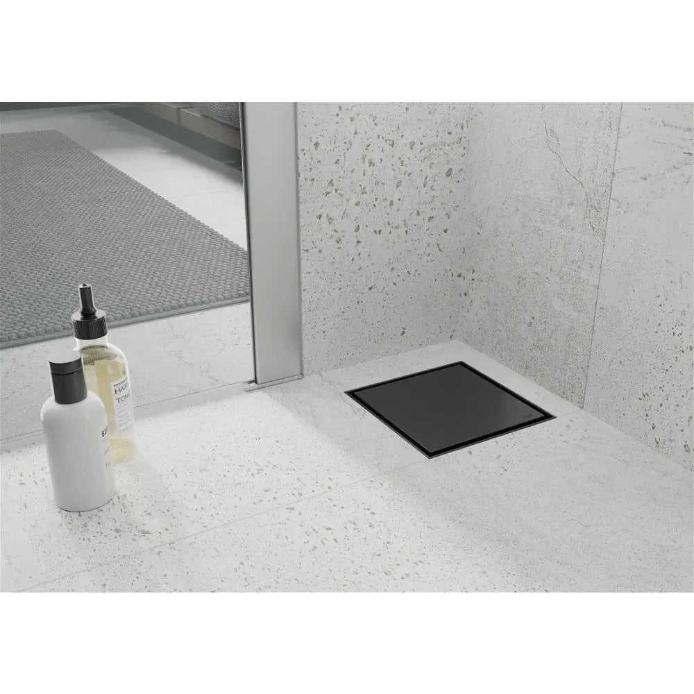 Mexen Flat Gulvavløp Firkantet 12x12 Cm Svart