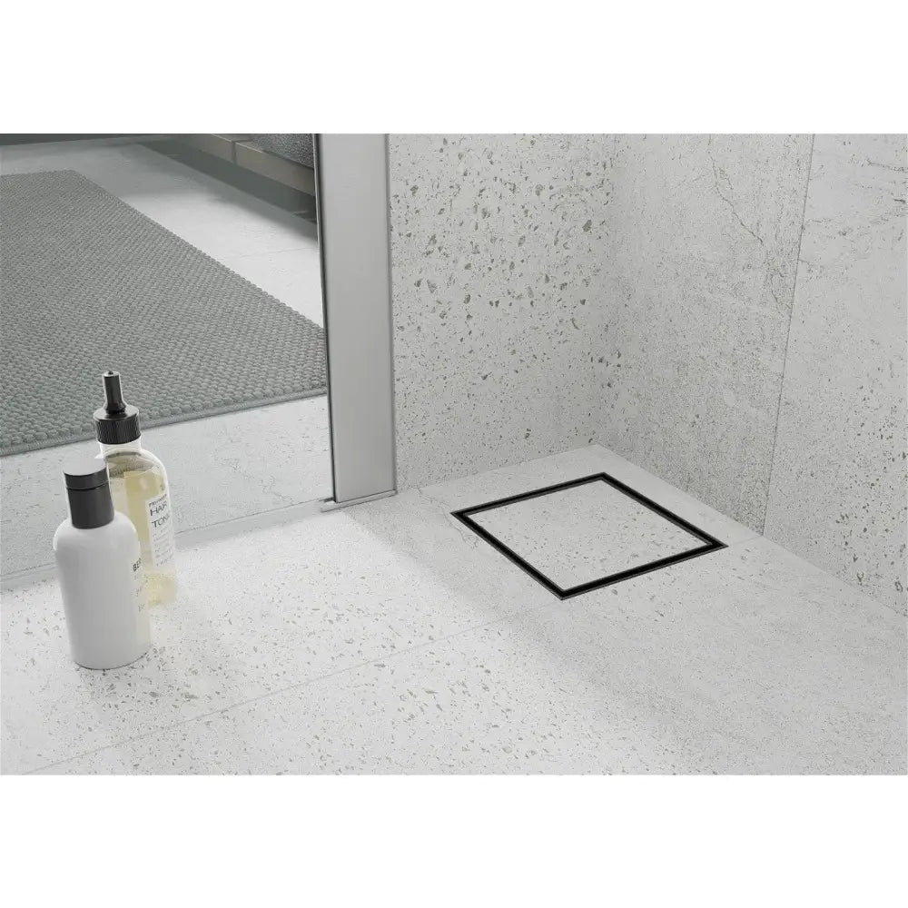 Mexen Flat Gulvavløp Firkantet 12x12 Cm Svart