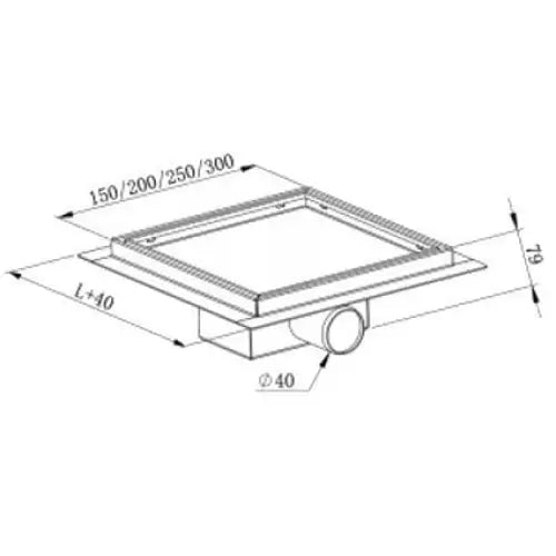 Mexen Flat Gulvavløp Firkantet 12x12 Cm Svart