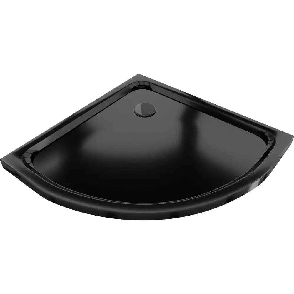 Mexen Flat Halvrund Slim Dusjkar 90x90 Cm Svart Svart Avløp - 41709090b.
