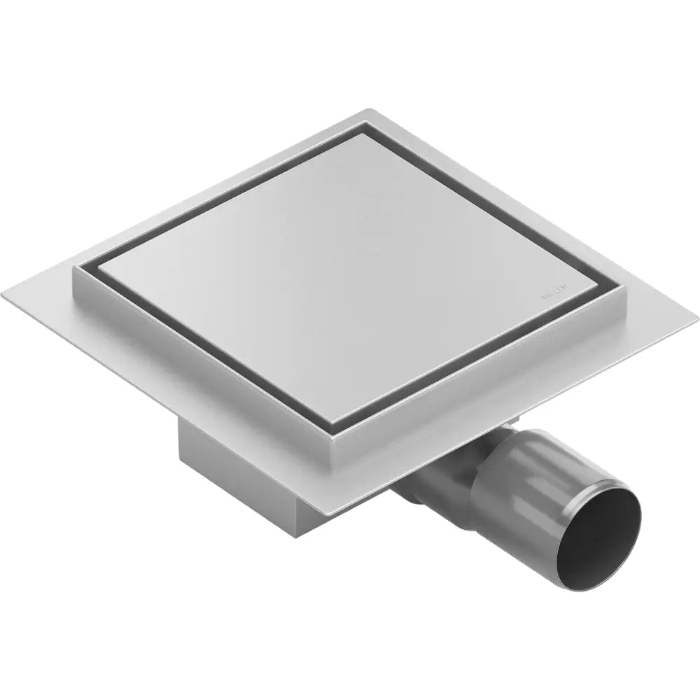 Mexen Flat Kvadratisk Gulvavlop 12x12 Cm Krom