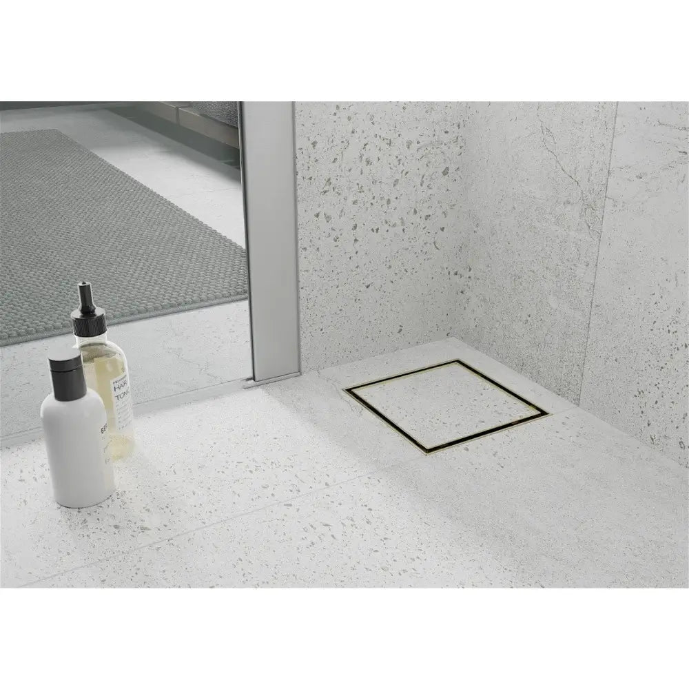 Mexen Flat Kvadratisk Gulvinnløp 15x15 Cm Gull