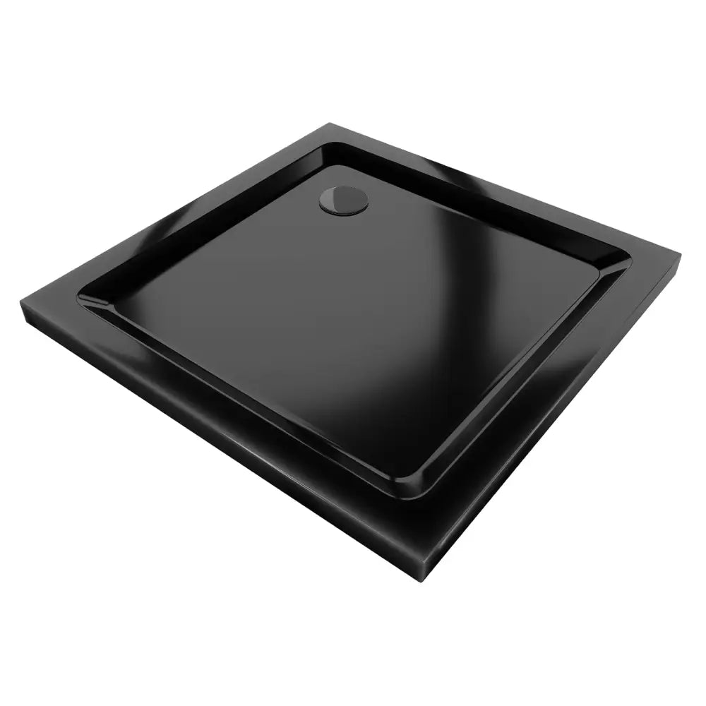 Mexen Flat Kvadratisk Slim Dusjkar 70x70 Cm Svart med Svart Avløp - 40707070b