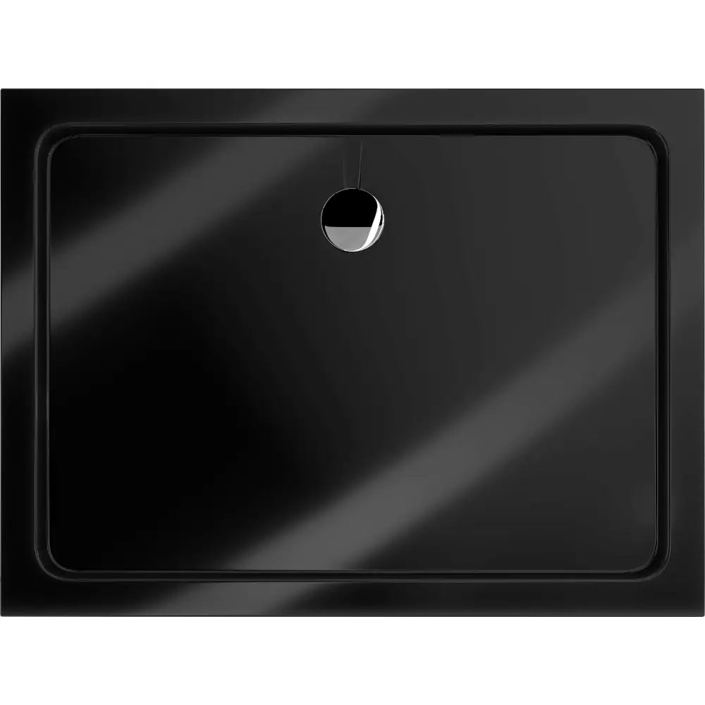 Mexen Flat Rektangulær Dusjbrett Slim 90x70 Cm Svart Avløp Krom
