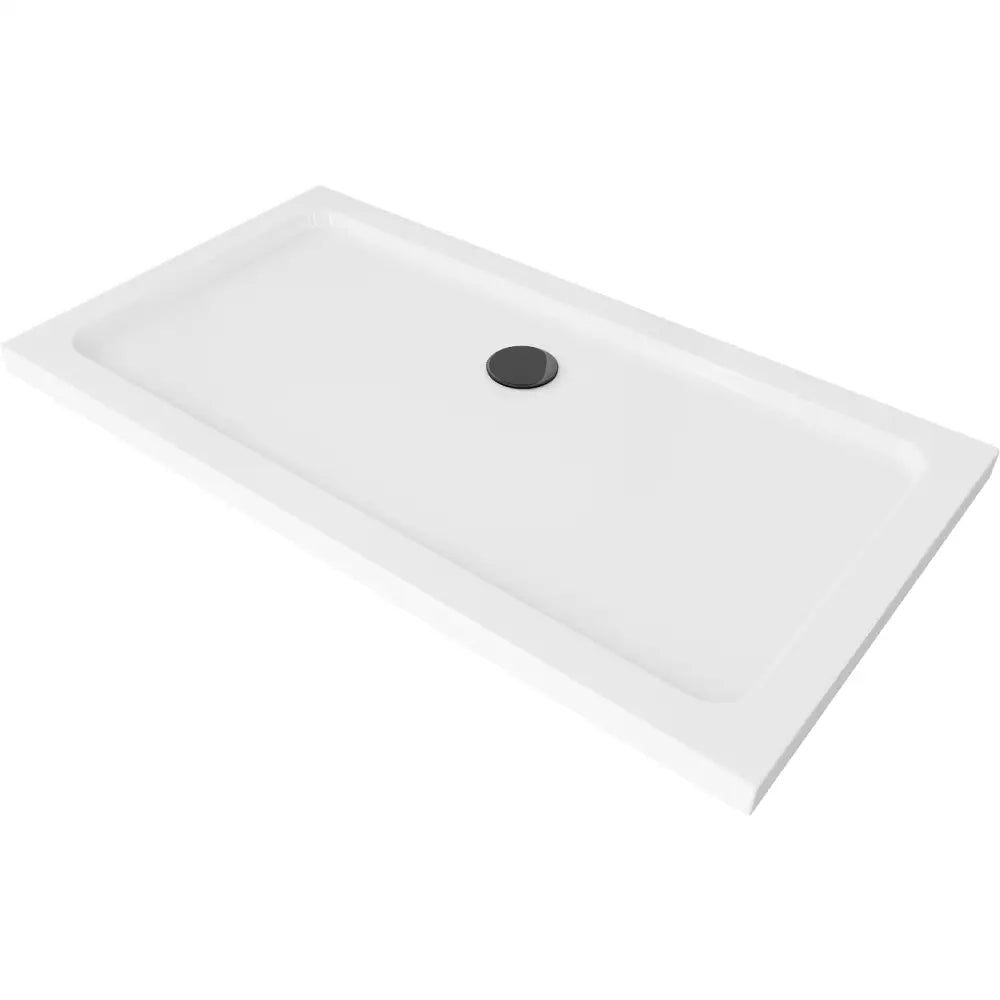 Mexen Flat Rektangulær Dusjkar Slim 120x70 Cm Hvit Svart Avløp - 40107012b