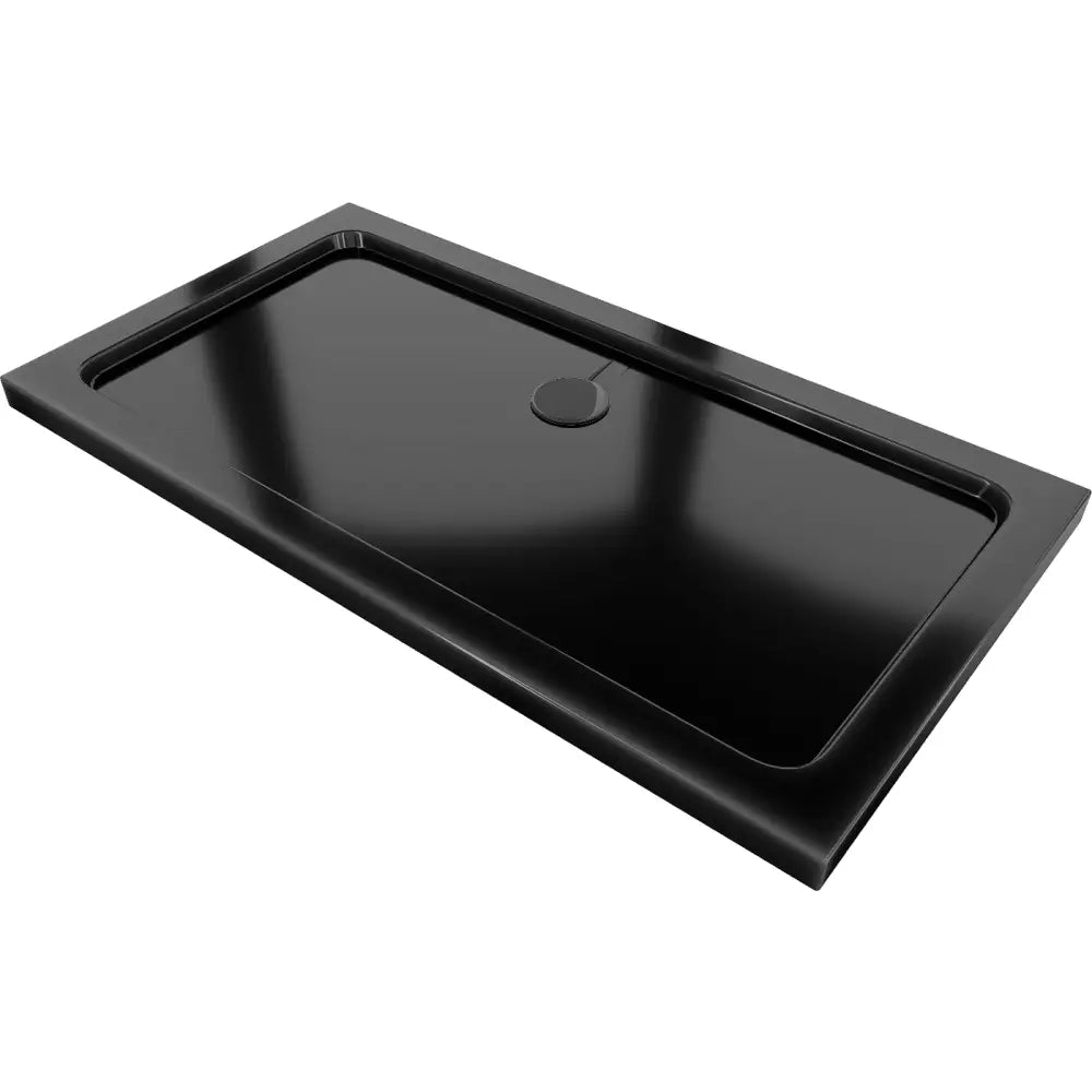 Mexen Flat Rektangulær Slim Dusjbrett 120x70 Cm Svart Svart Avløp - 40707012b