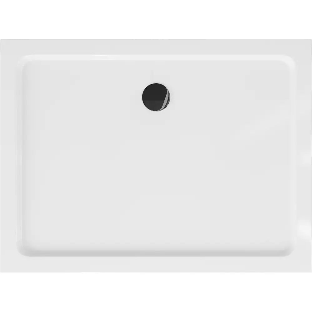 Mexen Flat Rektangulært Dusjbrett Slim 100x70 Cm Hvit Svart Avløp - 40107010b