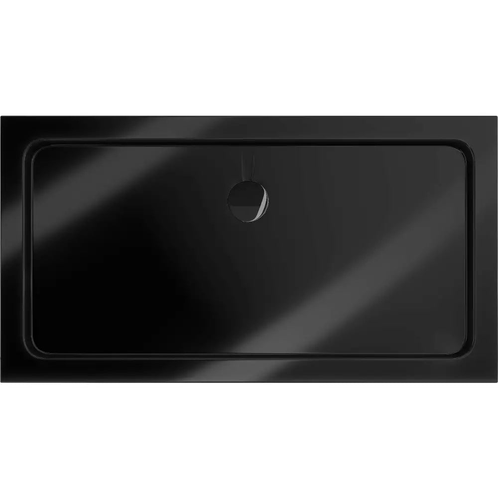 Mexen Flat Rektangulært Slim Dusjkar 140x70 Cm Svart med Svart Avløp - 40707014b
