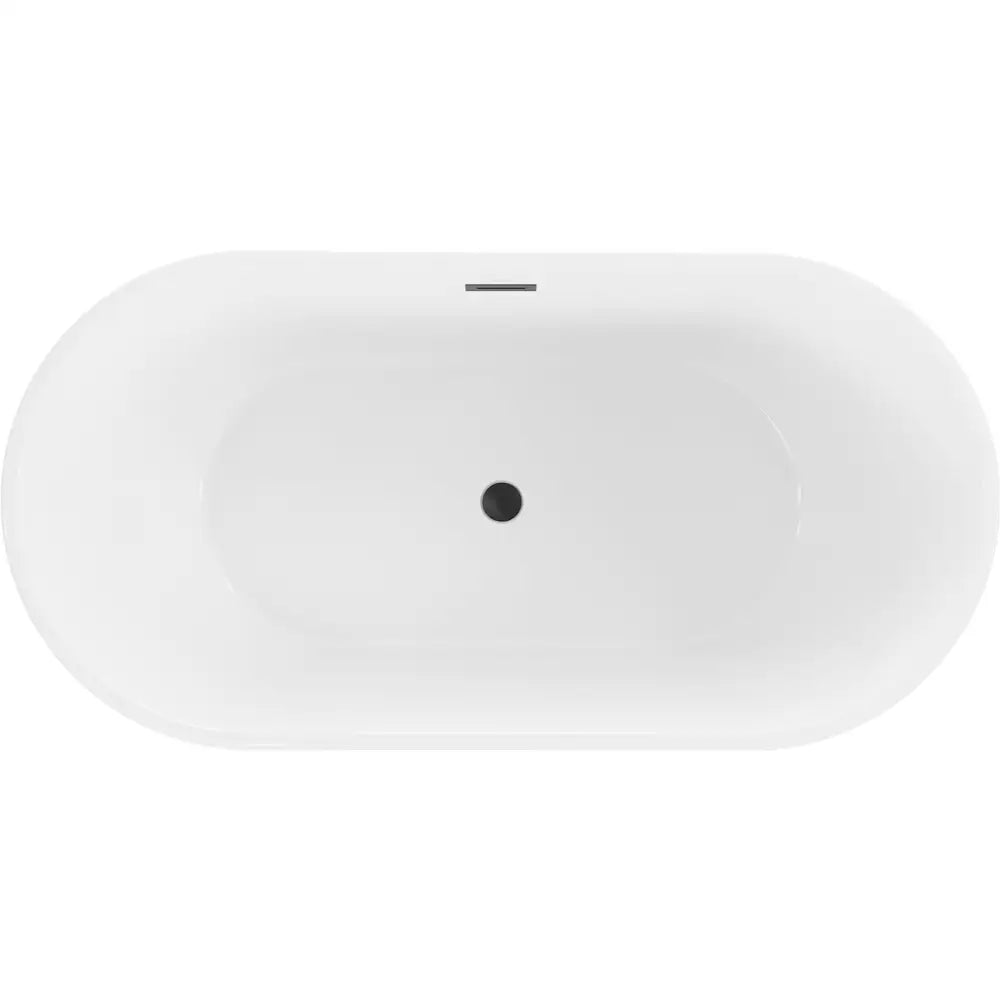 Mexen Flavia Frittstående Badekar 150x75 Cm Hvit Svart Overløp - 54031507500-b