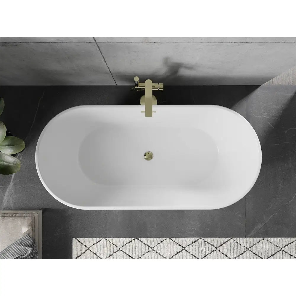 Mexen Flavia Frittstående Badekar 170x75 Cm Hvit med Gull Overløp - 54031708000-g