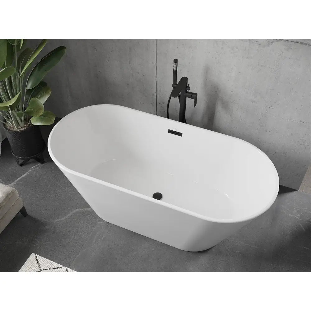 Mexen Flavia Frittstående Badekar 170x75 Cm Hvit med Svart Overløp - 54031708000-b