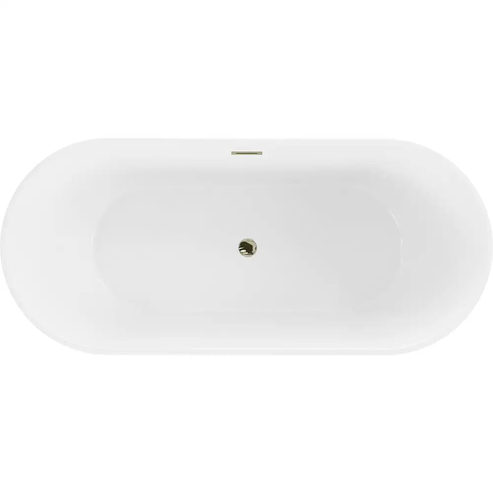 Mexen Flavia Frittstående Badekar 170x75 Cm Hvit/svart Gull Overløp - 54031708075-g