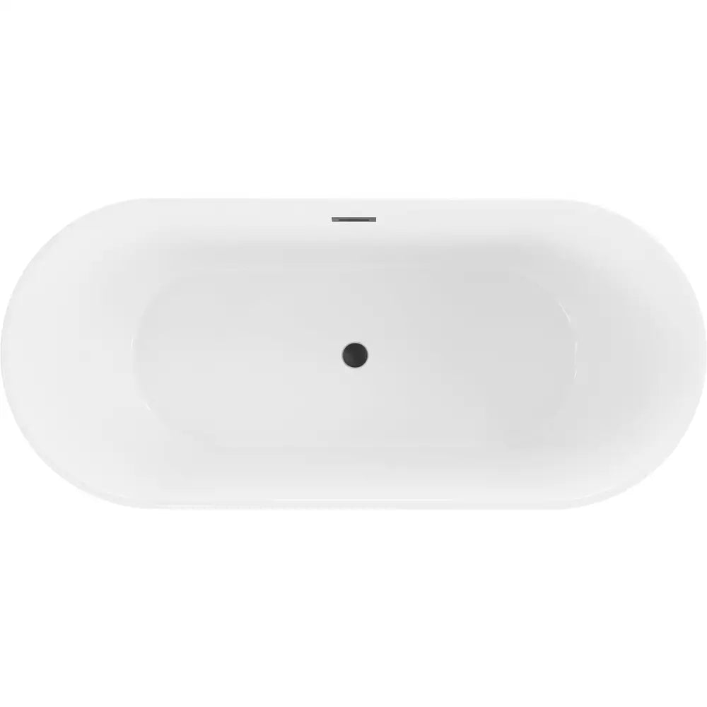 Mexen Flavia Frittstående Badekar 170x75 Cm Hvit/svart med Svart Overløp - 54031708075-b