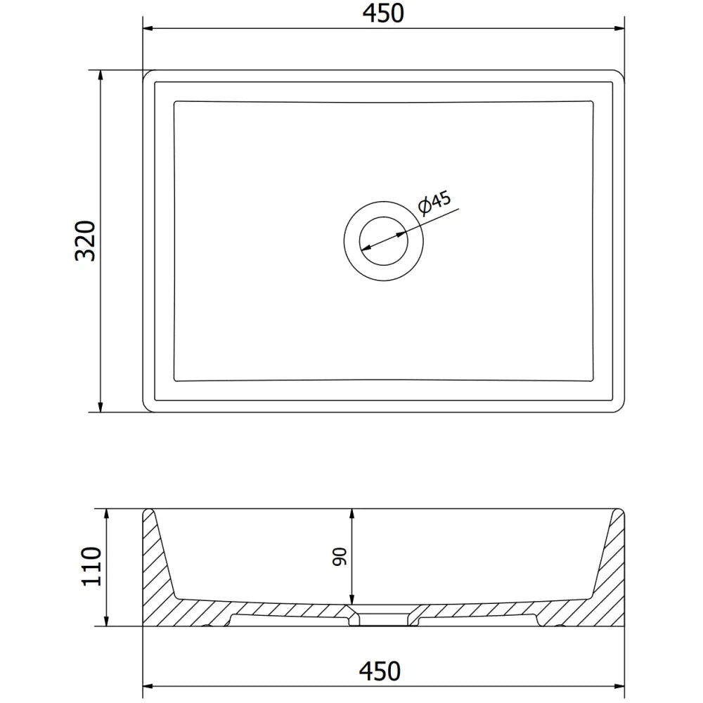 Mexen Goya Servant for Montering på Benkeplate 45x32 Cm Hvit