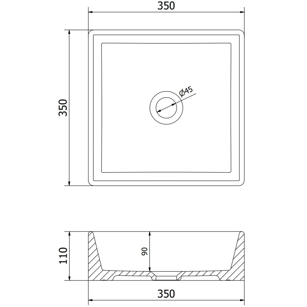 Mexen Goya Servant for Plassering på Benkeplate 35x35 Cm Hvit