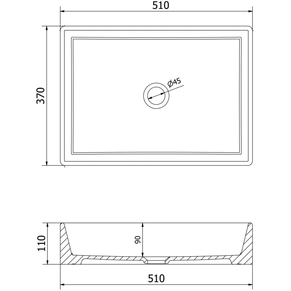 Mexen Goya Servant for Plassering på Benkeplate 51x37 Cm Lys Grå Matt