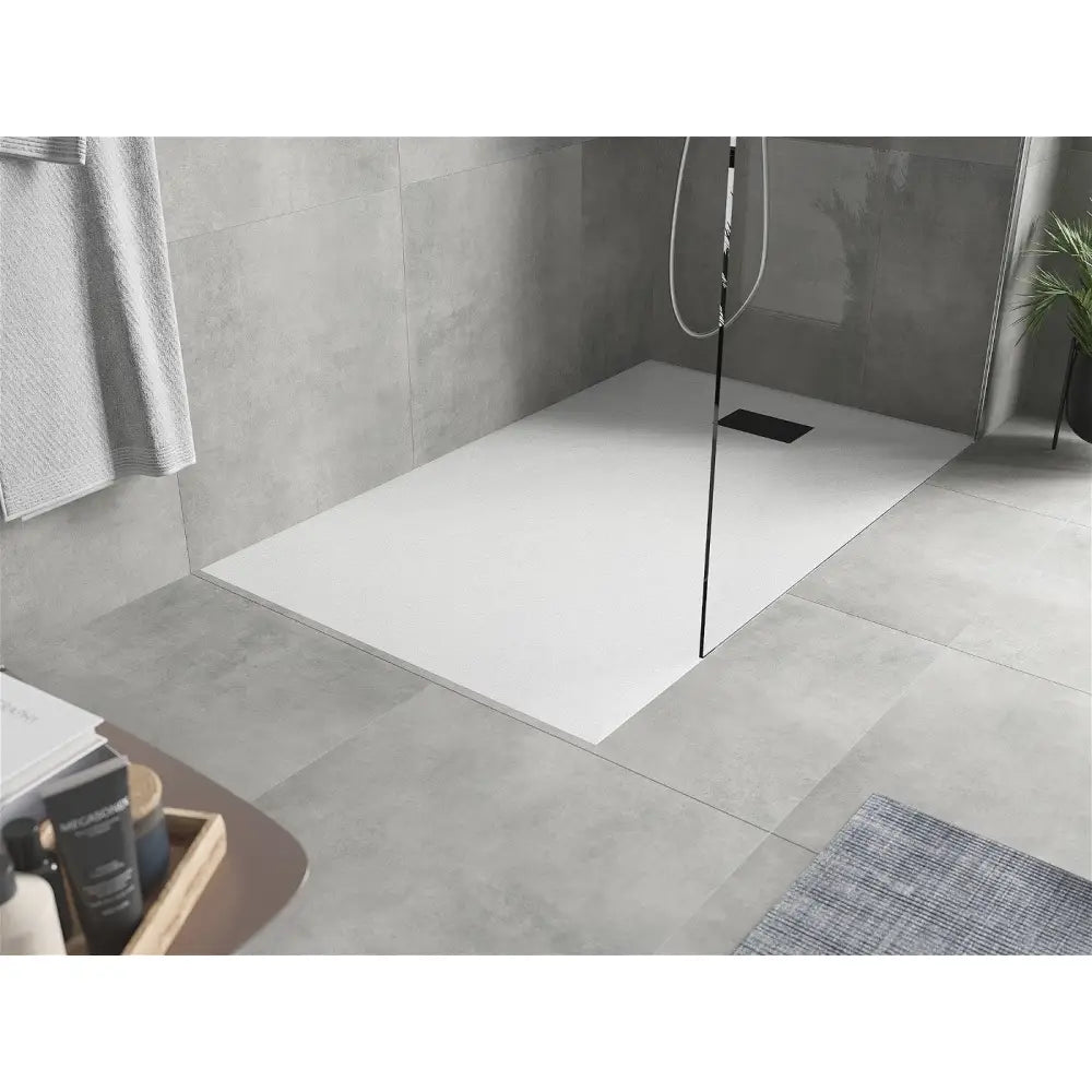 Mexen Hugo Dusjbrett Rektangulært Smc 150x80 Cm Hvitt med Svart Deksel - 42108015-b
