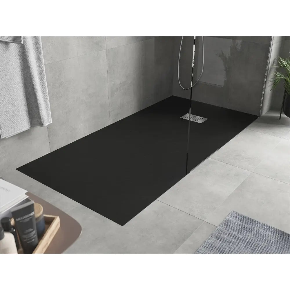 Mexen Hugo Dusjbrett Rektangulært Smc 170x80 Cm Svart Inox Deksel - 42708017-x