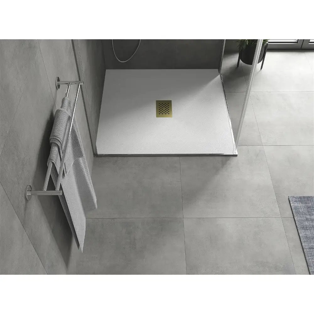 Mexen Hugo Dusjkabinett av Smc Kvadratisk 100x100 Cm Hvitt med Gulldeksel - 42101010-g