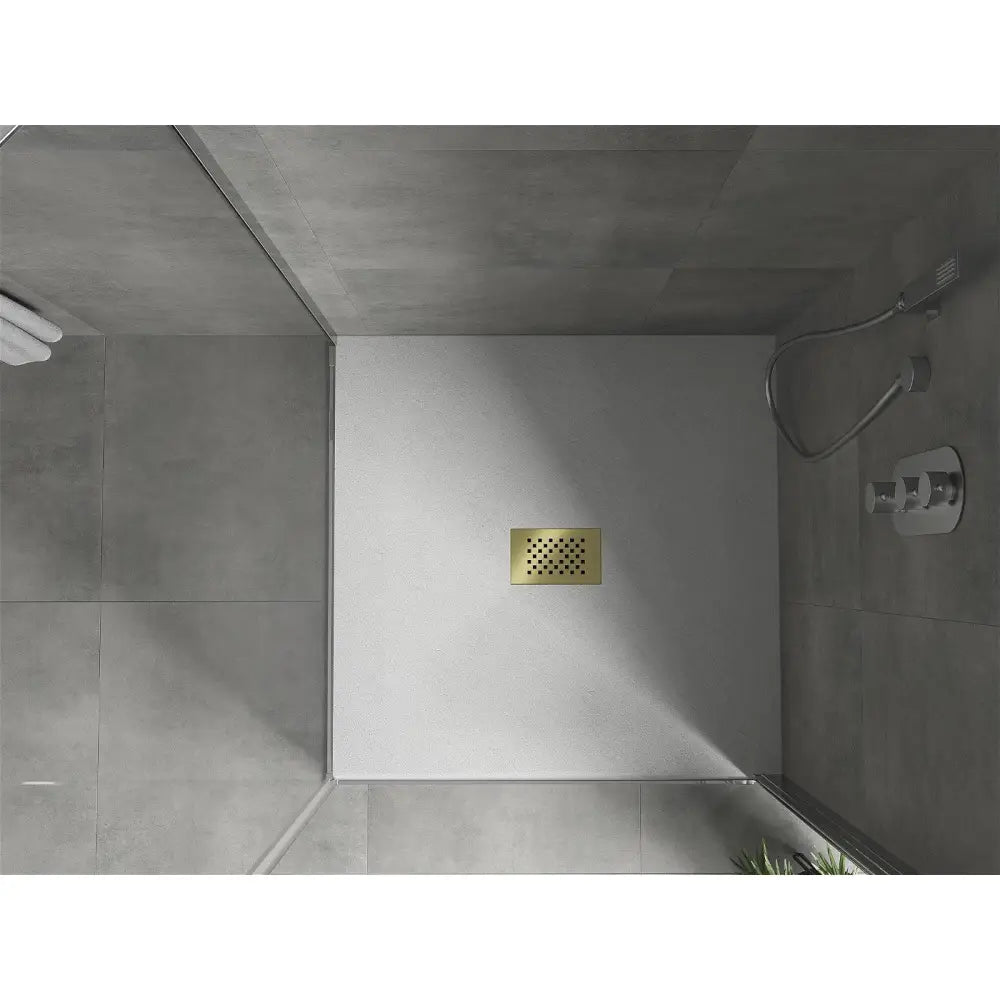 Mexen Hugo Dusjkabinett av Smc Kvadratisk 100x100 Cm Hvitt med Gulldeksel - 42101010-g