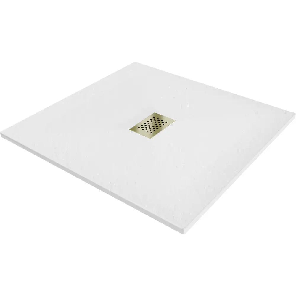 Mexen Hugo Dusjkabinett av Smc Kvadratisk 100x100 Cm Hvitt med Gulldeksel - 42101010-g