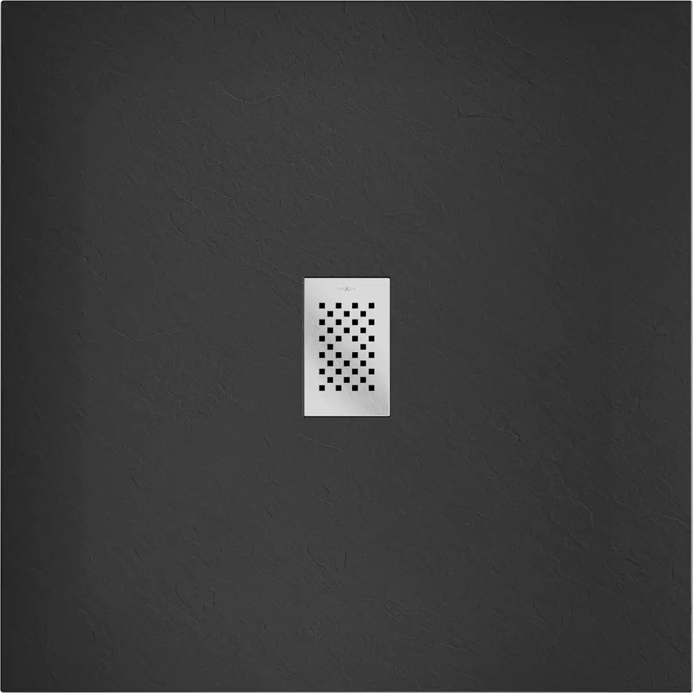 Mexen Hugo Dusjkabinett Kvadratisk Smc 100x100 Cm Svart med Rustfritt Stål Deksel - 42701010-x