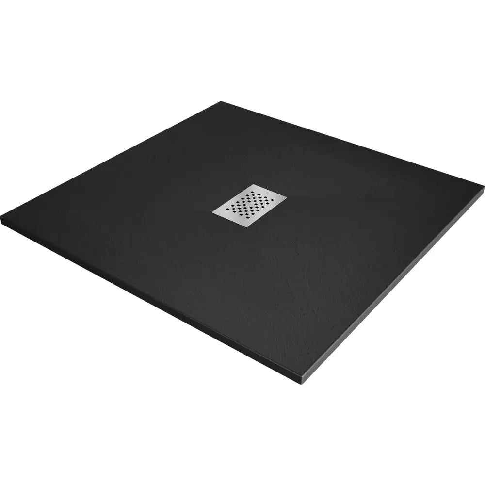 Mexen Hugo Dusjkabinett Kvadratisk Smc 100x100 Cm Svart med Rustfritt Stål Deksel - 42701010-x