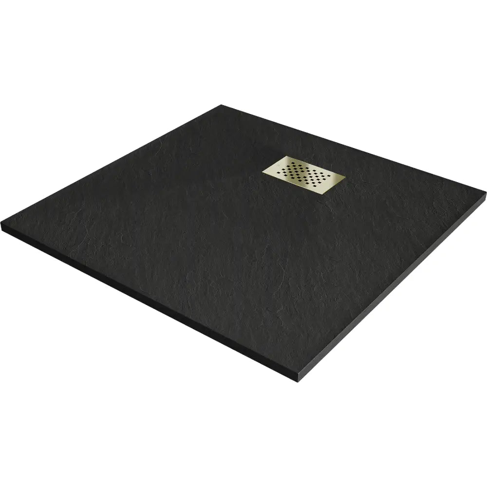 Mexen Hugo Dusjkabinett Kvadratisk Smc 80x80 Cm Sort Gulldeksel - 42708080-g