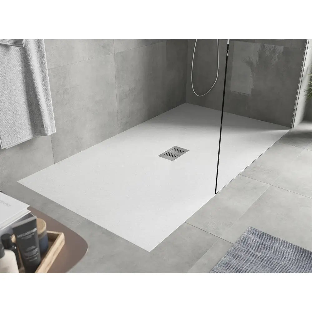 Mexen Hugo Dusjkabinett Rektangulært Smc 150x100 Cm Hvit Deksel i Rustfritt Stål - 42101015-x