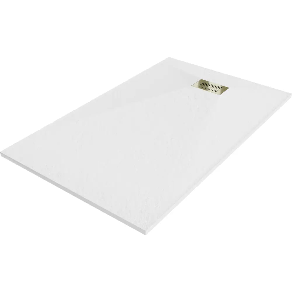 Mexen Hugo Dusjkabinett Rektangulært Smc 150x70 Cm Hvit med Gull Deksel - 42107015-g