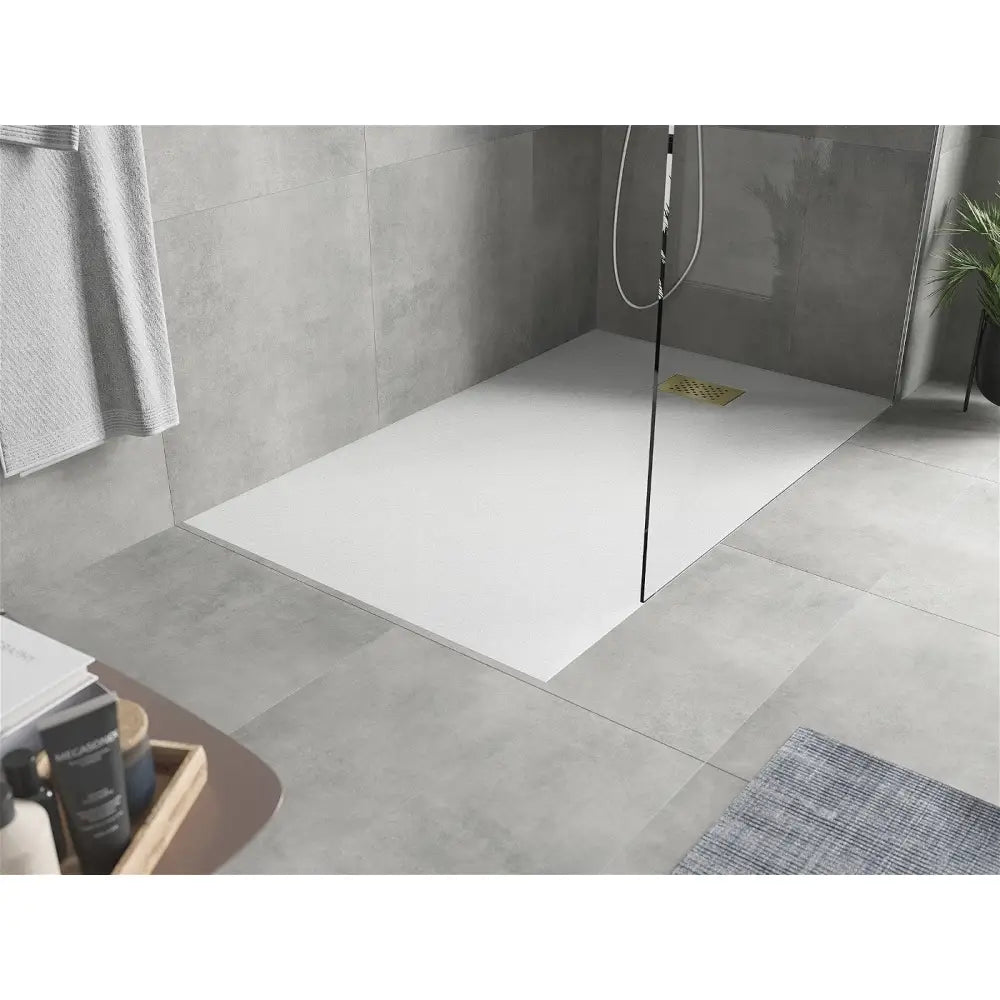Mexen Hugo Dusjkabinett Rektangulært Smc 160x70 Cm Hvit med Gulldeksel - 42107016-g