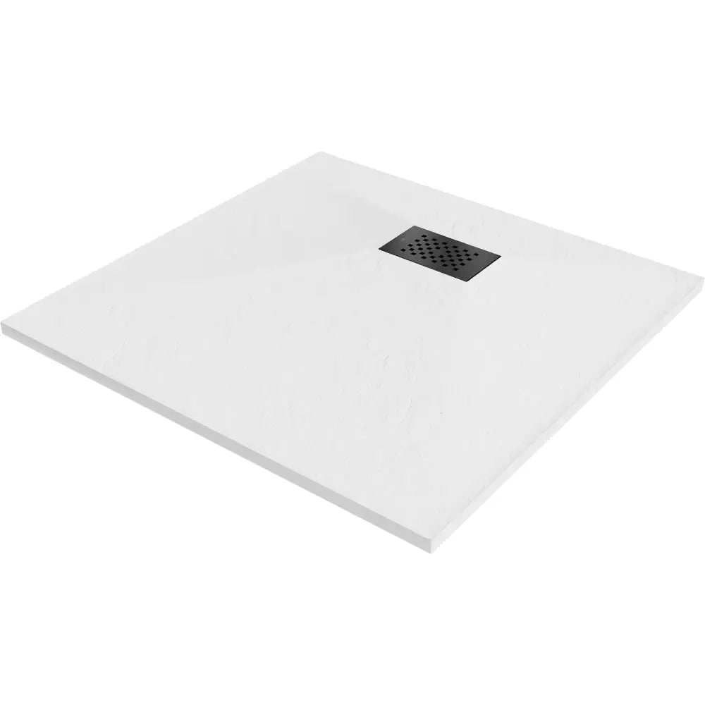 Mexen Hugo Firkantet Smc-dusjbunn 80x80 Cm Hvit med Sort Deksel - 42108080-b