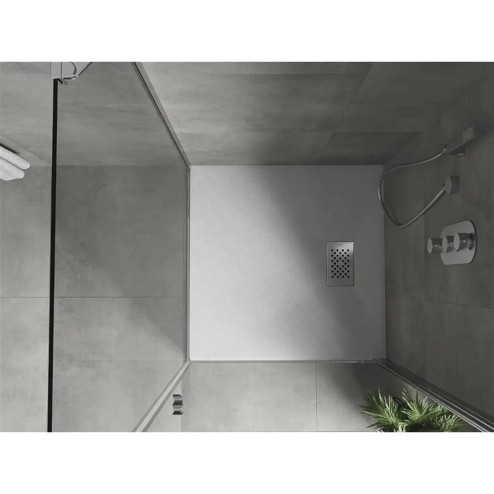 Mexen Hugo Kvadratisk Smc Dusjbrett 70x70 Cm Hvitt Inox Deksel - 42107070-x