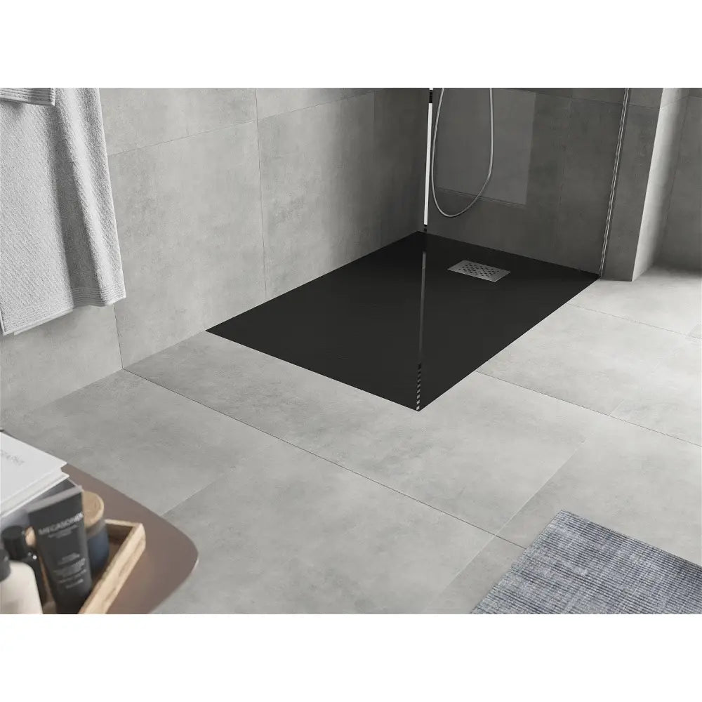 Mexen Hugo Rektangulær Dusjbrett Smc 110x90 Cm Svart Inox Deksel - 42709011-x