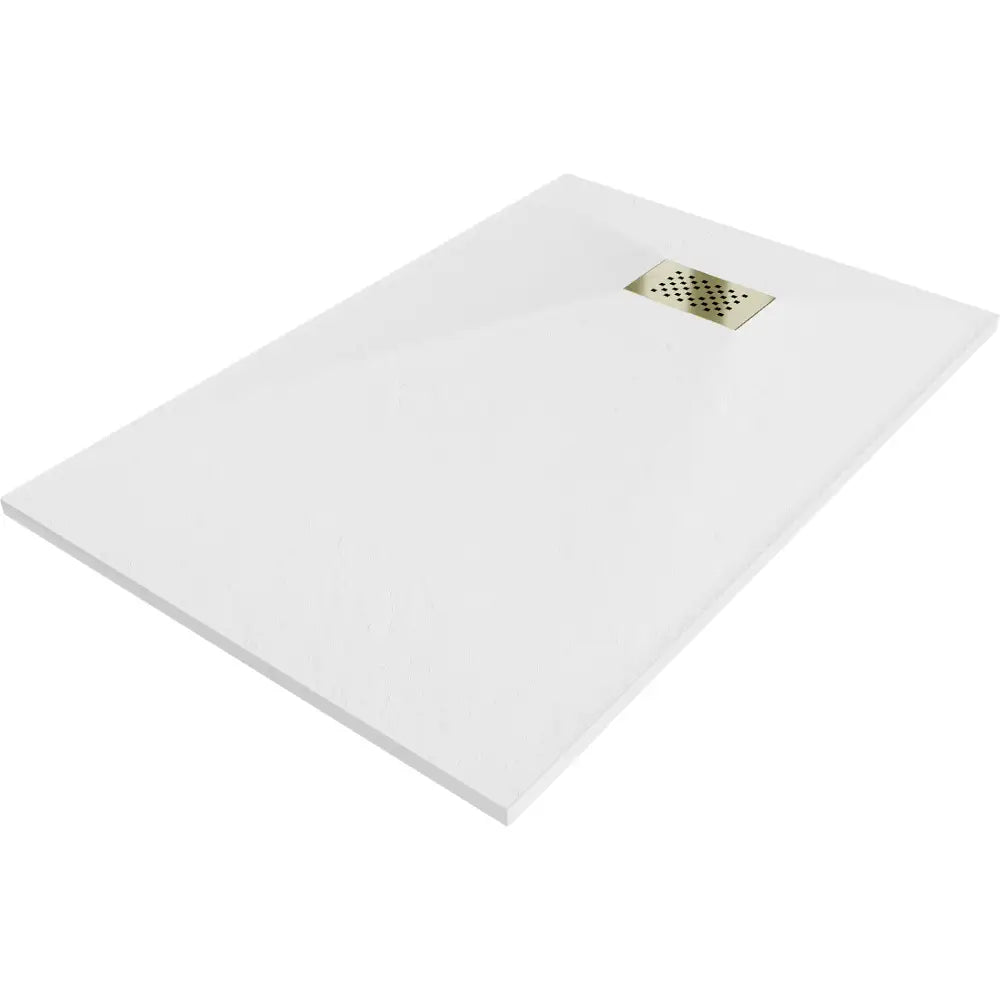 Mexen Hugo Rektangulær Dusjbrett Smc 130x70 Cm Hvit med Gulldeksel - 42107013-g