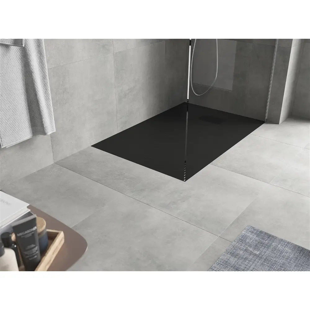 Mexen Hugo Rektangulær Smc Dusjbunn 100x70 Cm Svart med Svart Deksel - 42707010-b