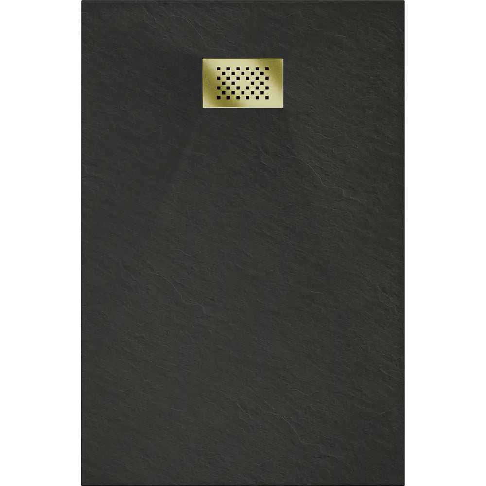Mexen Hugo Rektangulær Smc-dusjbunn 100x80 Cm Svart med Gulldeksel - 42708010-g