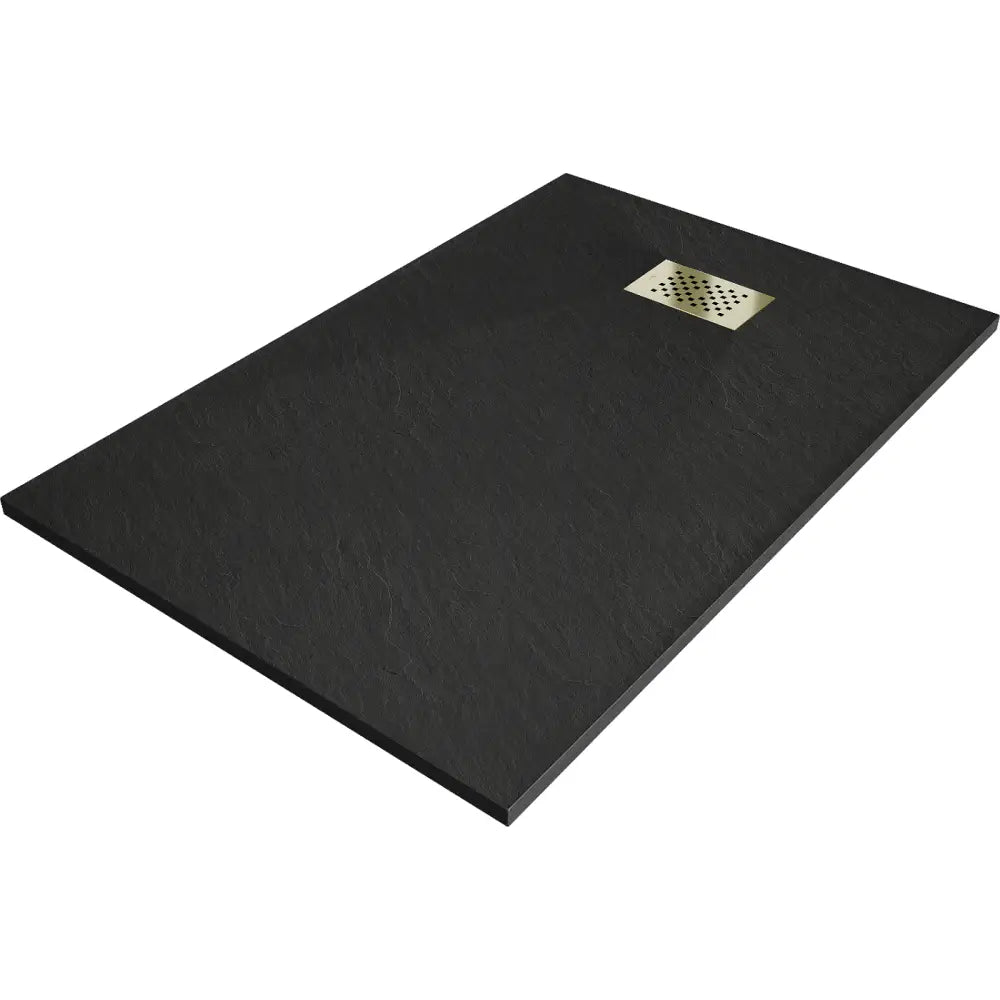 Mexen Hugo Rektangulær Smc-dusjbunn 100x80 Cm Svart med Gulldeksel - 42708010-g